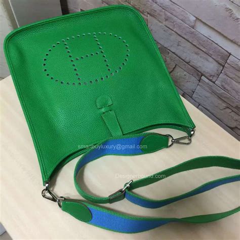 replica hermes evelyn iii gm bag in green color|is hermes evelyne real.